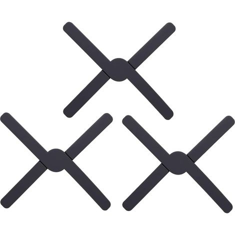 Dessous de Plat SiliCône Pliable Tapis de Dessous de Plat en SiliCône Support de Pot Résistant à la Chaleur Antidérapant Durable pour Cuisine Pot Plats Assiettes (Gris, 3pcs)-Fei Yu (1/5)