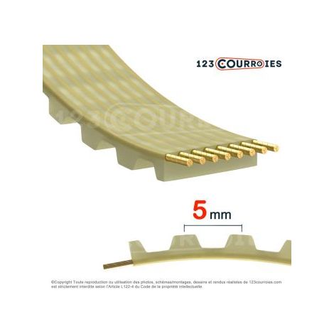 Courroie dentée en polyuréthane T5-515-6