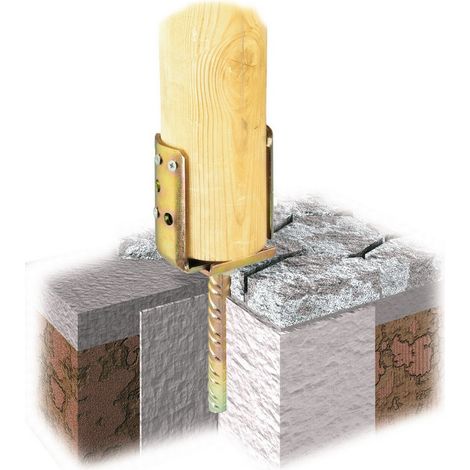 Capaldo – Support d'ancrage en acier réglable pour poteaux en bois 80/100 mm – Pack de 4 pièces – Dimensions 70x115x70/150 mm (1/3)