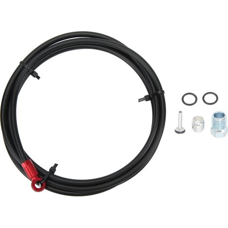 Kit de durites de frein à disque hydrauliques pour vélo (2 mètres, rouge) avec raccords colorés, compatible avec les modèles FORMULA R1, R1R et RR1. (1/5)