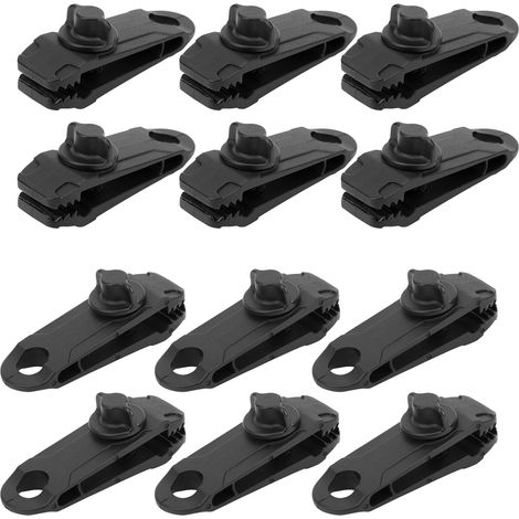 Ensemble de 12 pièces pour tente extérieure, mousqueton coupe-vent avec boucle de fixation, accessoires de camping, taille L (1/5)