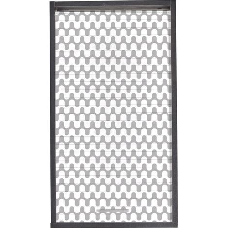 Beaux Meubles Pas Chers – Meuble haut de cuisine à rideau noir imprimé vague grise – Dimensions 40x35x72 cm – Panneaux de particules mélaminés – 3 compartiments réglables (1/3)