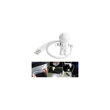 Lampada notturna a LED USB a forma di astronauta, lampada da scrivania a LED flessibile, luce notturna 5V, lampada da lettura, decorazione spaziale, lampada per laptop - Crezuo