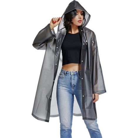 Imperméable réutilisable pour adulte en EVA – léger, imperméable et unisexe, taille unique, noir