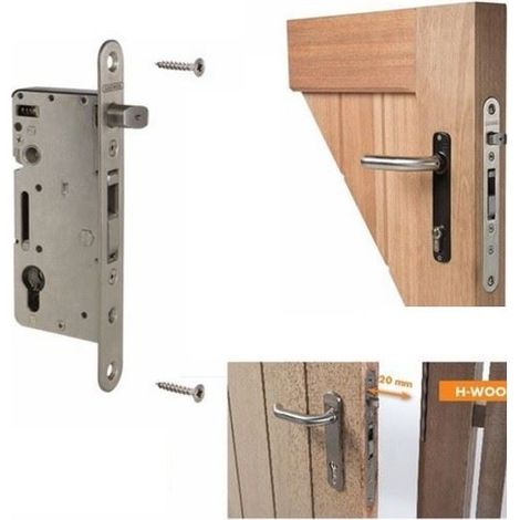 Locinox – Serrure à encastrer électrique pour portail en bois – Pêne demi-tour réversible 20mm – Entraxe 92mm – Acier inoxydable 100% (1/4)