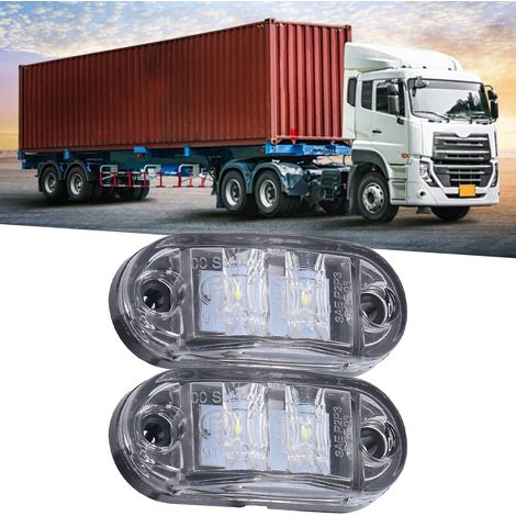 Feu de gabarit latéral 10-30V 2 LED haute luminosité pour voitures, camions, remorques et camping-cars - Blanc (1/5)