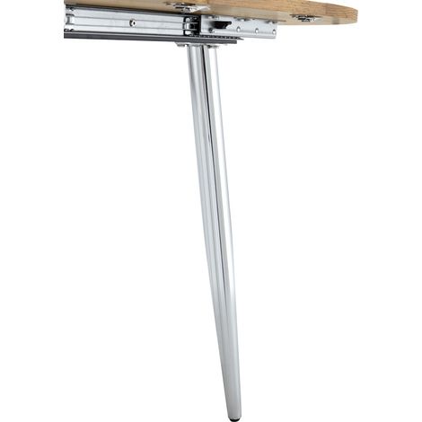 Runder ausziehbarer Esstisch 107-137 cm aus MDF und Metall, Holzoptik, für kleine Räume – MEUBLIV (1/5)