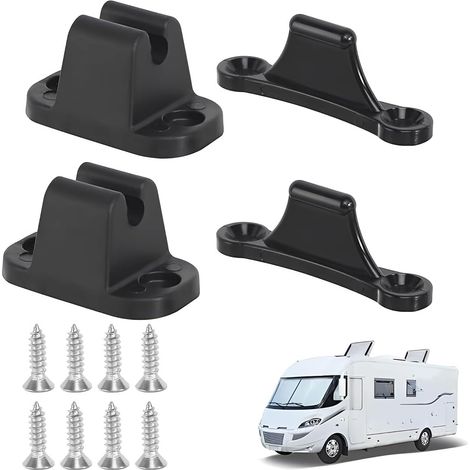 Compas Fenetre Caravane, 2 Kits, Noir Carré, Standard, Avec Vis (1/5)