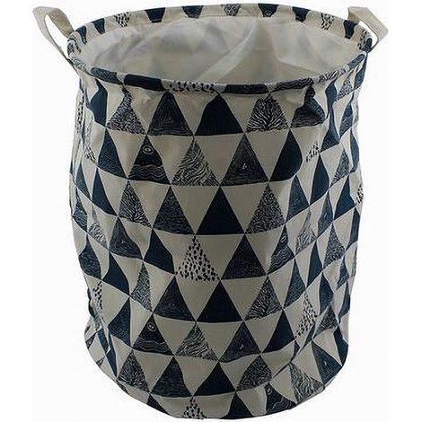 Cleafe - Cesto Porta Biancheria Vestiti Sporchi Pieghevole Motivo Triangoli 40x50cm 10477 - (1/5)