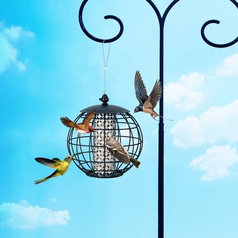 Mangeoire à Oiseaux Suspendue en Métal d'Extérieur Mangeoire à Oiseaux Sauvages pour Maïs Cacahuètes Design anti-écureuil CW7924 Maison Chic (1/3)
