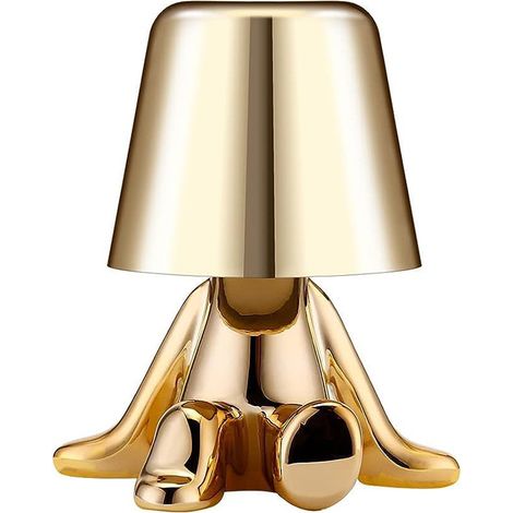 Tischlampe mit Touch Steuerung, Thinker Statue Gold Man Dekorative Schreibtischlampe, Dimmbare Nachttischlampe für Schlafzimmer Wohnzimmer Büro Dekoratio Geschenk