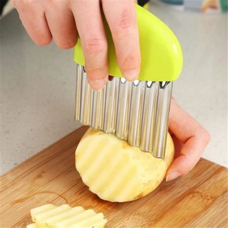 Couteau pliant de cuisine - Inox - Vert argent - 10,5x7,5 cm - Idéal pour fruits et légumes