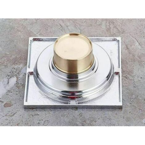 Grille siphon sol inox 100x100 mm – anti-cheveux (1/5)