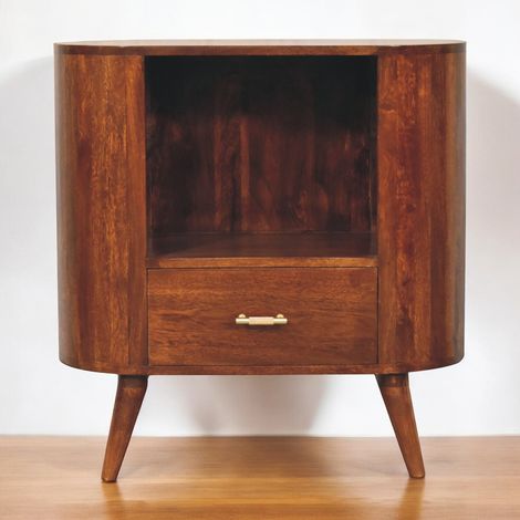 Meuble à niche ouverte T-bar Cortez en bois de châtaignier (1/5)