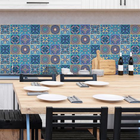 Sticker Mural Carrelage adhésif Cuisine Salle de Bain - 9 STICKERS CARRELAGES AZULEJOS MADRID - 9stickers10x10cm (1/4)