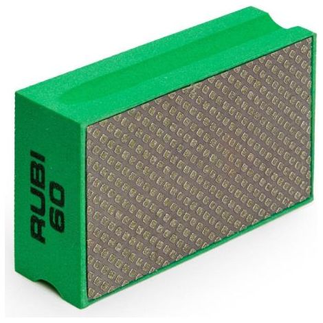 Rubi – Éponge diamantée grain 60 pour ponçage béton et céramique – Corps mousse 90mm – Lavable et réutilisable – 61974