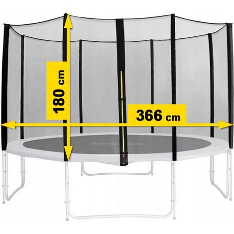 FILET DE TRAMPOLINE 12FT 355/366/374 cm pour 8 POTEAUX SOLIDE ET DURABLE (1/5)
