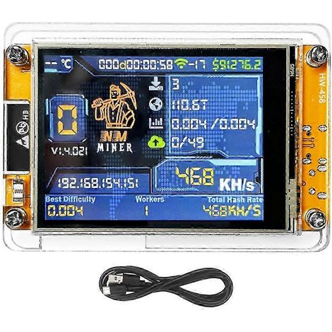 NMMiner NerdMiner V2 468KH/s Hashrate BTC Solo Lottery Miner ESP32 2.8 Inch Smart Display Bitcoin Crypto mineworker (1/5)