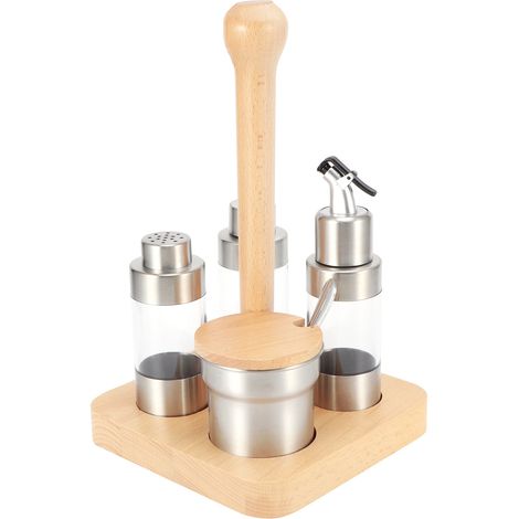 Boîte à condiments, épices et poivre, récipient de rangement pour assaisonnements, support pour casseroles, ensemble d'outils de cuisine carrés (1/5)