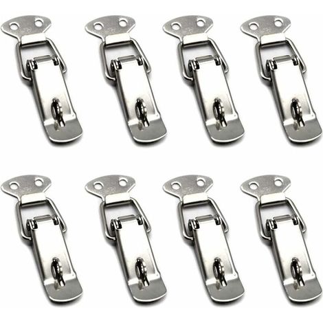 8 Pièces Fermeture a Levier Fermeture à Ressort Loquet Bascule en Acier Inoxydable Pour Coffre à Outils,Tiroir,Armoire et Coffre - Silver (1/5)