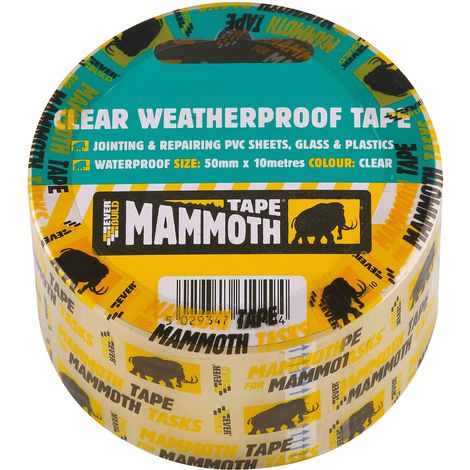 Everbuild 2CLEAR10 Weatherproof Tape 50mm x 10m Clear EVB2CLEAR10 (1/2)