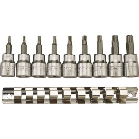 Jeu de douilles embouts TPX sur rail 3/8 9 pcs Teng Tools M3813TPX