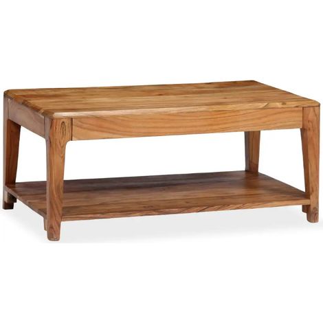 Table basse rectangulaire acacia massif clair Guil (1/5)