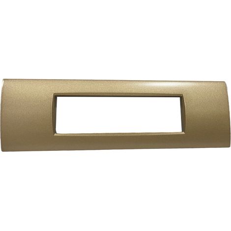 Placchetta per interruttore in metallo a 7 posti champagne cassetta 507 compatibile con living air supporto cover (1/2)