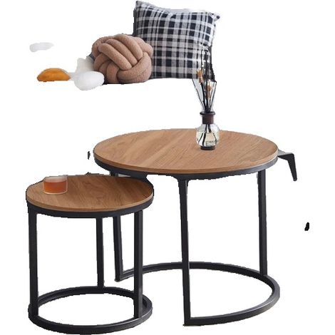 Table basse, design empilable, style gain de place, Chêne Foncé (1/2)