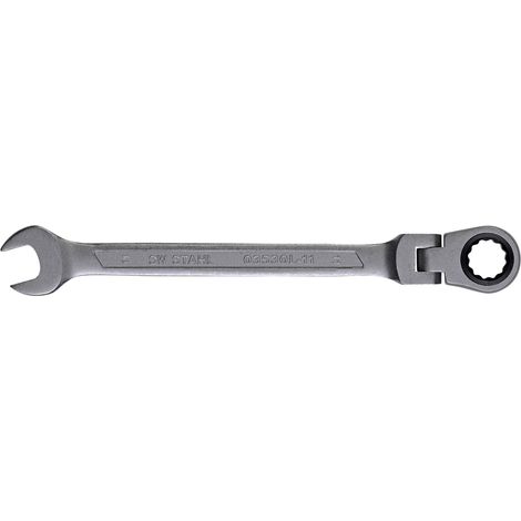 SW-Stahl 03530L-11 Gabelringratschenschlüssel 11 mm I Ringschlüssel mit Gelenk I 72 Zähne I Maulschlüssel mit Ringratsche I Ringratschenmaulschlüssel SW 11