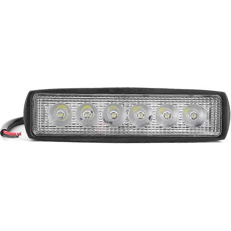 Projecteur de travail ultra-lumineux à 6 LED de 18 W avec éclairage intégré pour SUV, moto et bateau