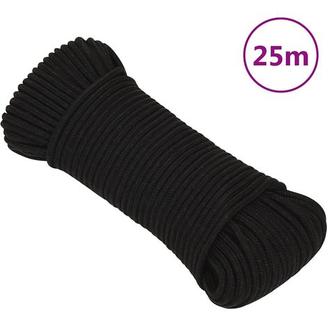 vidaXL Cuerda de trabajo poliéster negro 4 mm 25 m (1/5)