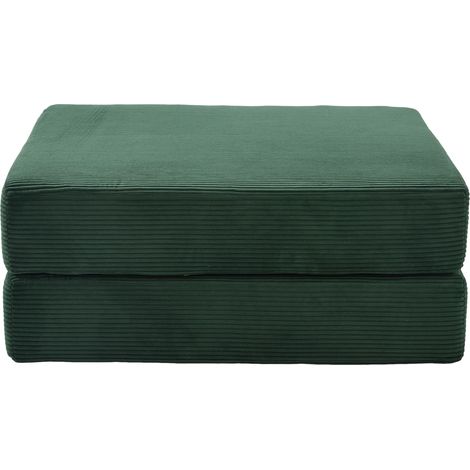 Divano letto 112x95x67 cm in velluto a coste verde smeraldo con cuscino - CHICFURN (1/5)