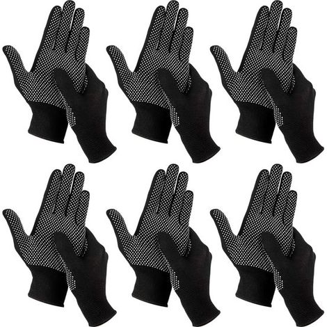 Guantes de jardinería VHV, Guantes de trabajo, 6 pares de guantes de protección, Nylon, Guantes para dispensación, Guantes de trabajo, Gris (1/5)