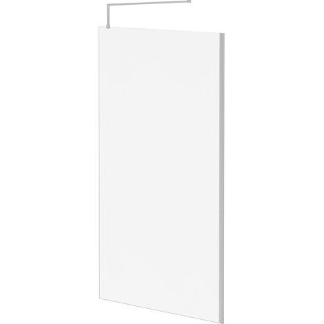 Pacco 10mm Clear Glass Polished Chrome 2000mm x 1200mm Walk In Shower Screen including Wall Channel and Support Bar (1/5)