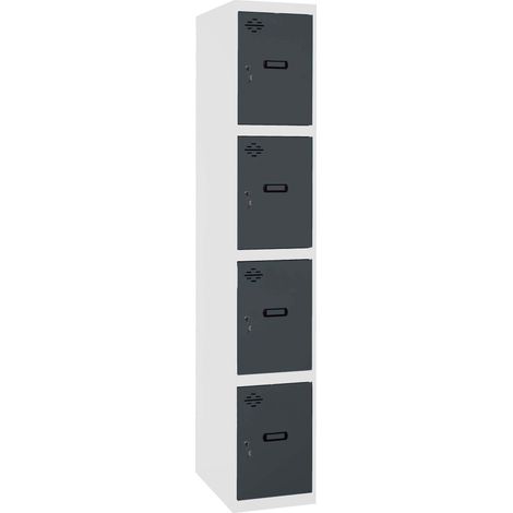 SIMONLOCKER casier en métal (180x30x50cm) BLANC ET ANTHRACITE