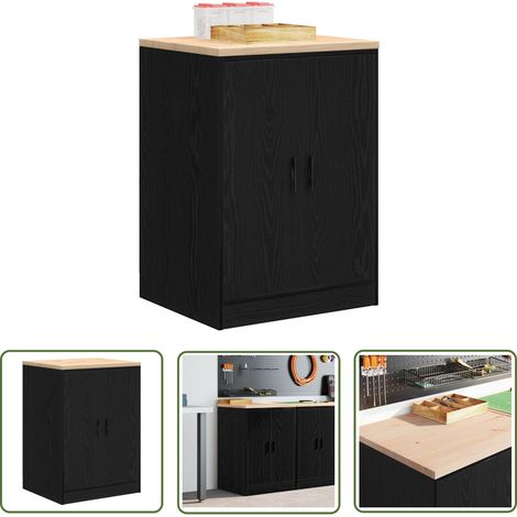 vidaXL Armoire de rangement de garage noir 60x51x85 cm bois de pin (1/5)