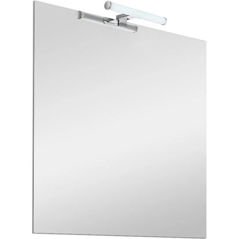 Specchio bagno 60x80 cm reversibile con luce LED naturale