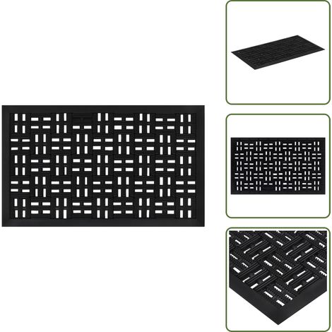 The Living Store Paillasson rectangulaire 45x75 cm caoutchouc - Tapis D'entrée - Paillasson Extérieur - Paillasson Intérieur - Tapis Antidérapant - Tapis De Porte