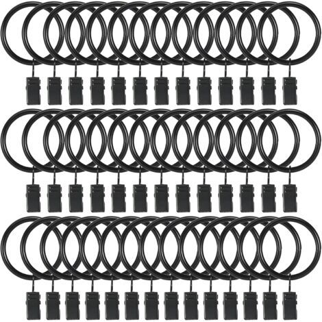 40 Crochets de Rideaux, Anneaux Antirouille avec Clips, Décoratifs Vintage pour Rideaux