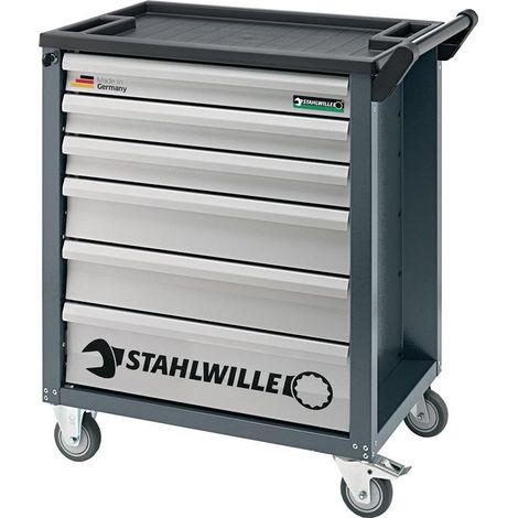 Servante d'atelier 90/6A l.780xP499xH912 mm 300 kg 6 tiroirs tôle d'acier STAHLWILLE (1/4)