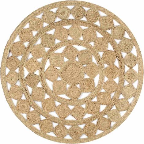 Tapis de salon Style Moderne Tapis fait à la main - Tapis de sol Jute tressée 120 cm BV156220 - BonneVie (1/5)
