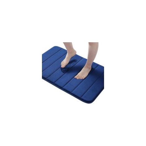Tappetino in pile di corallo a righe, antiscivolo e antimacchia, per bagno e toilette, 60 x 90 cm - Crezuo