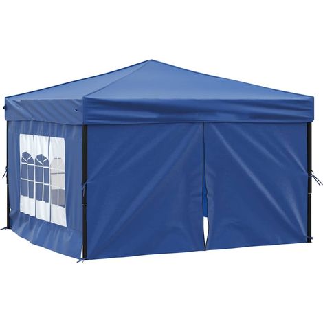 vidaXL Carpa para fiestas plegable con paredes laterales azul 3x3 m (1/2)