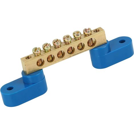 Barre de jonction de Mise à la Terre Universelle à 6 Positions en Laiton avec bornes à vis-DC250V 110A (1/4)