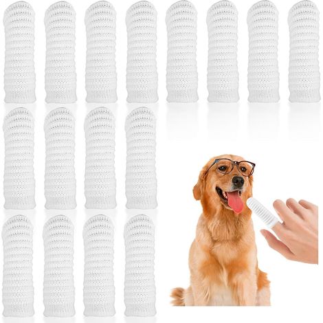 Brosse a Dent Chien,16 PCS Brosse à Dents pour Chien et Chat Brosse à Dent Doigtier Souple pour Animaux de Compagnie Nettoyage Dentaire pour Chiens et Chats Brosse à Dents de Doigt D'animal Familier (1/5)