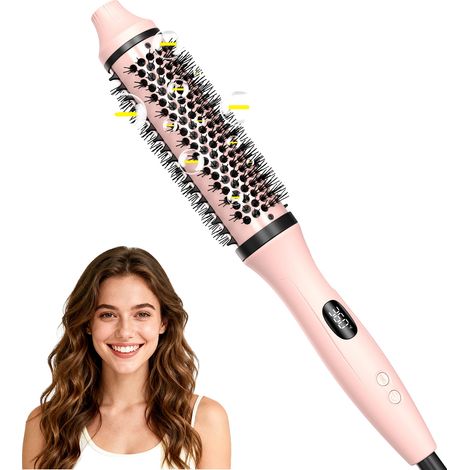 Rizador de pelo, cerámica de turmalina, función anti-quemaduras, rosa, enchufe europeo de 100V-240V (1/2)