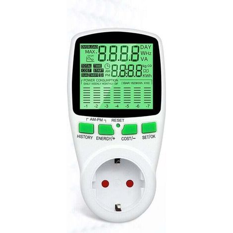 Wattmètre compteur d'énergie électrique prise de facturation de mesure de puissance, prise de compteur électrique détecteur de puissance multifonctionnel (1/5)