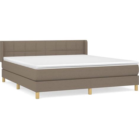 Maison Exclusive - Sommier à lattes de lit avec matelas Taupe 160x200 cm Tissu (1/5)