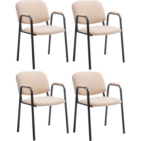 Set di 4 sedie in tessuto Ken PRO crema